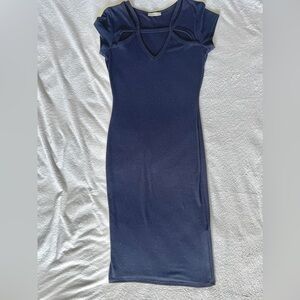 Charlotte Russe Elegant Navy Blue Midi Dress